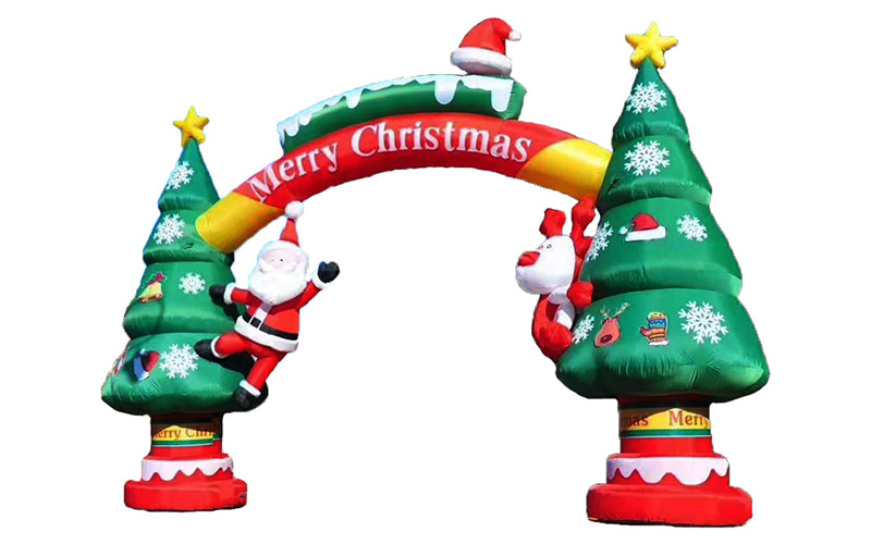 arco gonfiabile con Babbo Natale