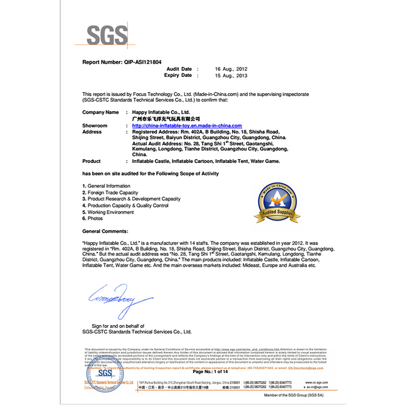 Certificato verificato da SGS